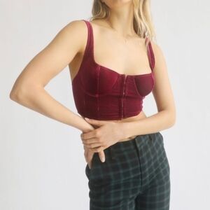 Urban Outfitters Out From Under Anastasia Ribbed Velvet Bustier Corset Top